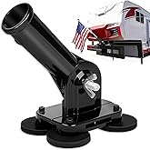 Xiuouix Magnetic RV Flag Pole Holder for 5th Wheel Hitch - Tool-Free Installation, 180° Adjustable Angle, Heavy-Duty & Weatherproof, Compatible with Camper, Trailer Adventures, Truck (1, Black)
