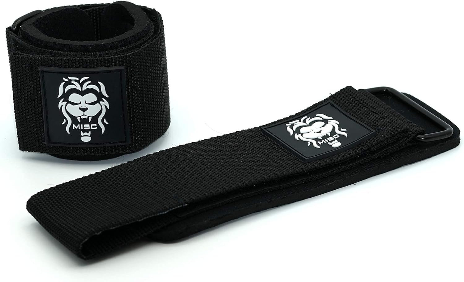 MISC FITNESS Wrist Wraps - Lifting Support Compression and Stabilization for Powerlifting Weightlifting Crossfit - Custom Fit Adjustable Fixing Tape Extra Wide Strap with Steel Buckle - Black V2 : Sports & Outdoors