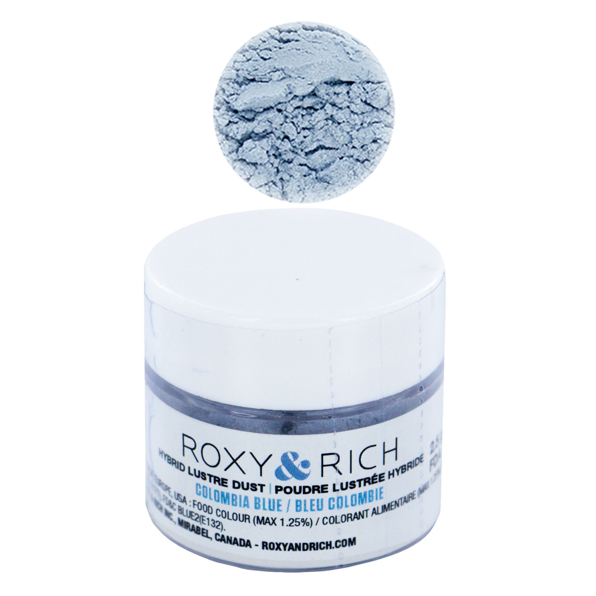 Edible Hybrid Luster Dust, Columbia Blue, 2.5 Grams by Roxy & Rich