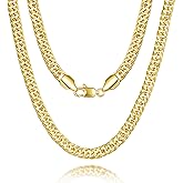 WONRUN 14K Gold Chain for Women Cuban Link Chain Chunky Necklaces for Women Men Trendy Luxury and Strong Cuban Chains for Mens Gold Chains Necklace 16,18,20,22,24 Inches