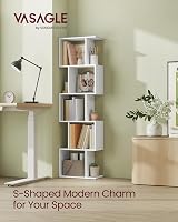VASAGLE 6-Tier Bookshelf 24 x 40 x 159 cm Matte White LBC462W01 view 3