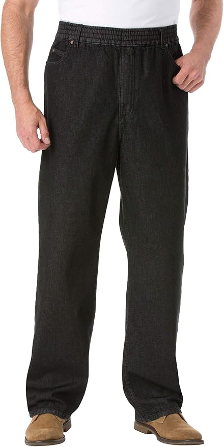 big men's elastic waist jeans