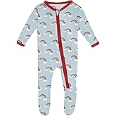 KicKee Welcome Home Zipper Footie – Viscose from Bamboo Baby Pajamas – One-Piece Sleepwear with Anti-Slip Feet & Zip Guard