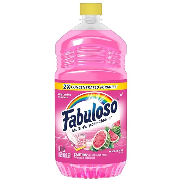 FABULOSO MULTI-PURPOSE CLEANER AND FLOOR CLEANER, 2X CONCENTRATED FORMULA, LONG-LASTING FRESHNESS, WATERMELON SCENT, 56 FLUID OUNCES