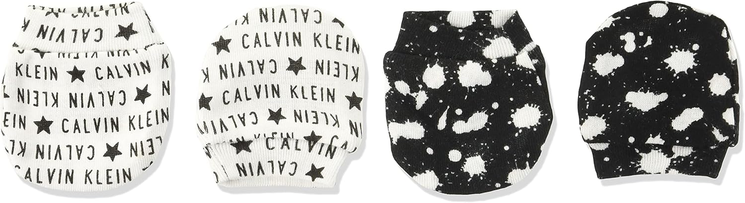 Calvin Klein Baby Mittens Gloves, Multipack, Cl Logo Star black, black Splatter, One Size: Clothing