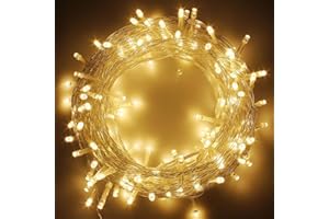 Twinkle Star 100 LED String Light for Wedding Party Bedroom,33 ft for Plug in String Lights 8 Modes Waterproof for Indoor Outdoor (*Warm White, 33 ft)