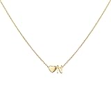 Glimmerst Initial Heart Necklace 18K Gold Plated