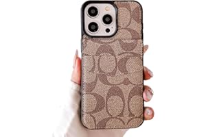 Adriolo Luxury Wallet Case Compatible with iPhone 15 Pro Max for Women, Classic Designer Leather Protective with Cash Card Holder Cover Case for iPhone 15 Pro Max 6.7inch (Khaki)