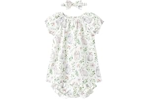 pureborn Baby Toddler Girl Dress with Bloomer Short and Long Sleeve Playwear Dress with Diaper Cover