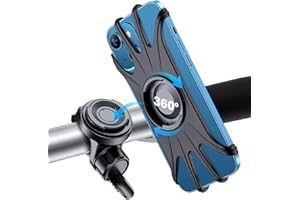 VUP Bike Phone Mount Detachable, Universal Bicycle Phone Holder with 360° Rotatable Silicone Mount for iPhone 15/14/13/Pro Max/Pro/mini/12/11/Xs/Max/Xr/X/7/8/Plus and 4.0''~6.7'' Cellphones