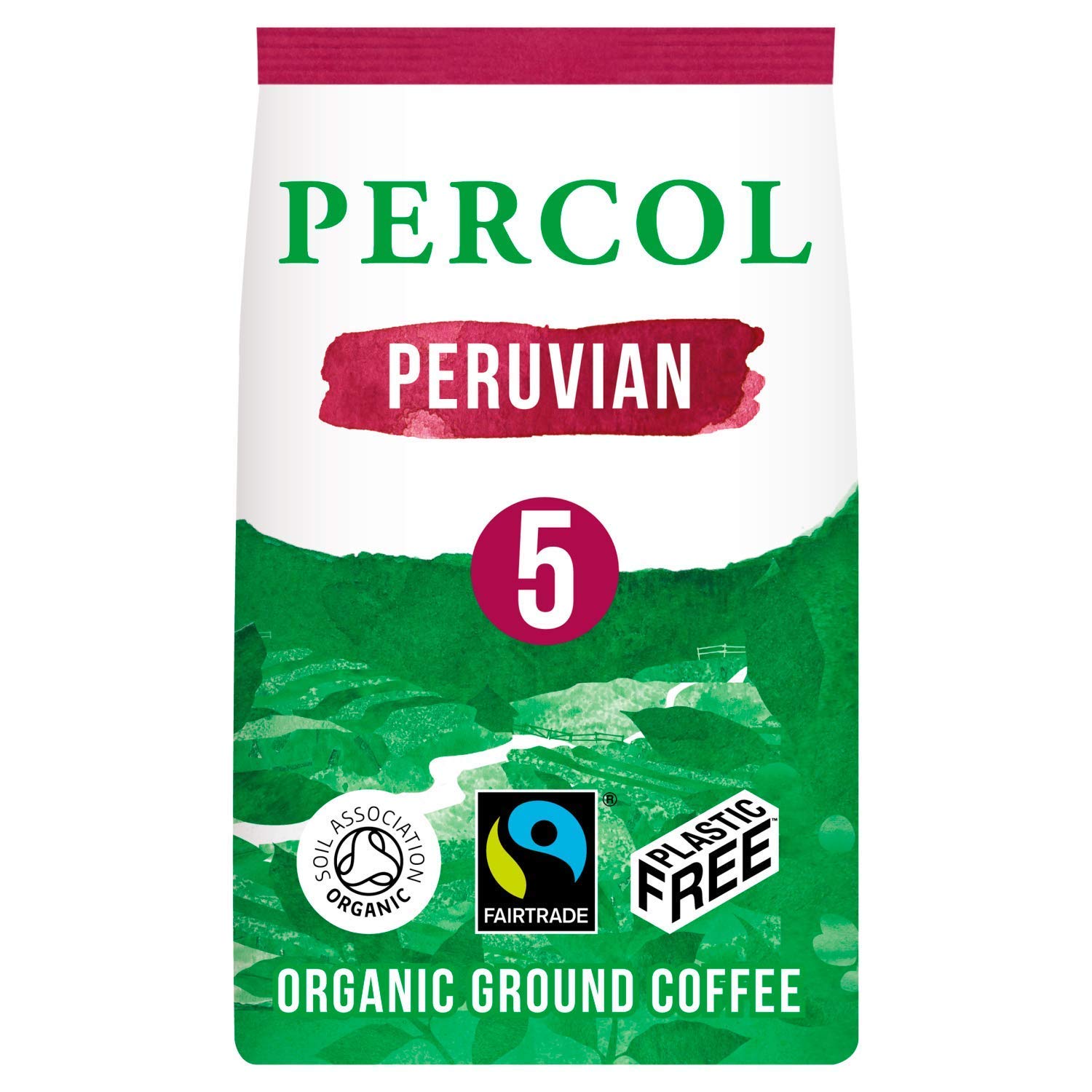 Percol Organic Fairtrade Bold Peruvian Ground Coffee 200g (Pack of 6)
