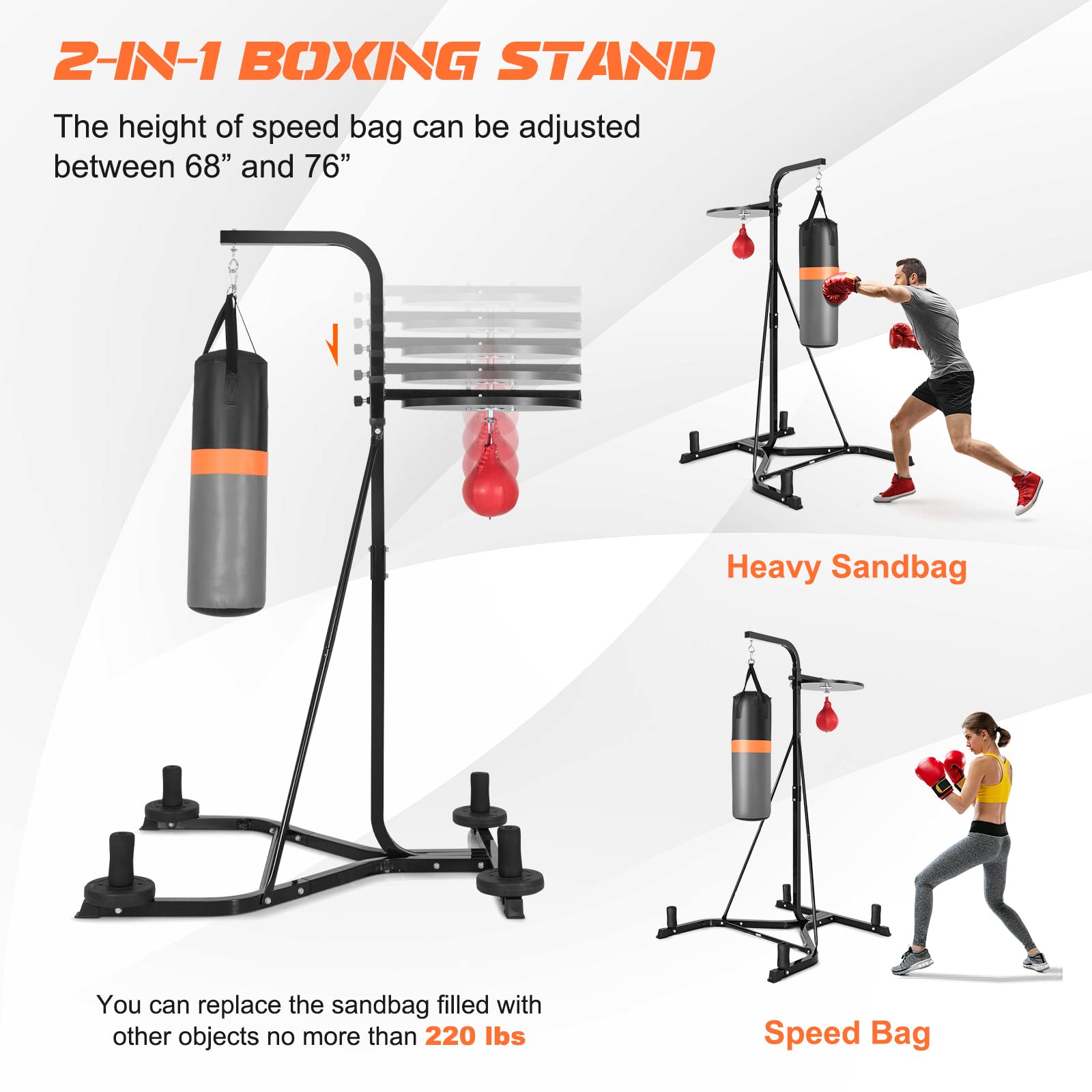 Mua GYMAX Punching Bag with Stand Adult, Freestanding Boxing Machine