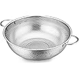 E-far 5-Quart Stainless Steel Colander, Micro-Perforated Metal Colander Strainer with Handle for Kitchen/Draining Pasta/Rinsing Vegetables Fruits, Heavy Duty & Dishwasher Safe - 11 Inches