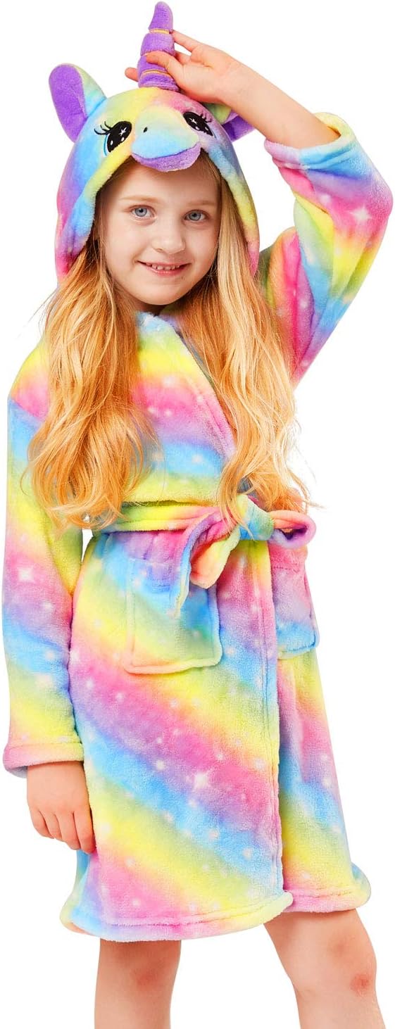 NousionSoft Girl Bathrobe Hoodie, Unisex Hooded Gift for Girl and Boys