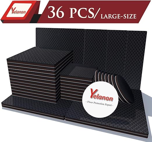Yelanon Non Slip Furniture Pads 36 8pcs 4 12pcs 3 16pcs 2 Anti Skid Furniture Pads Stopper Self Adhesive Rubber Feet Furniture Pads Wood Floor