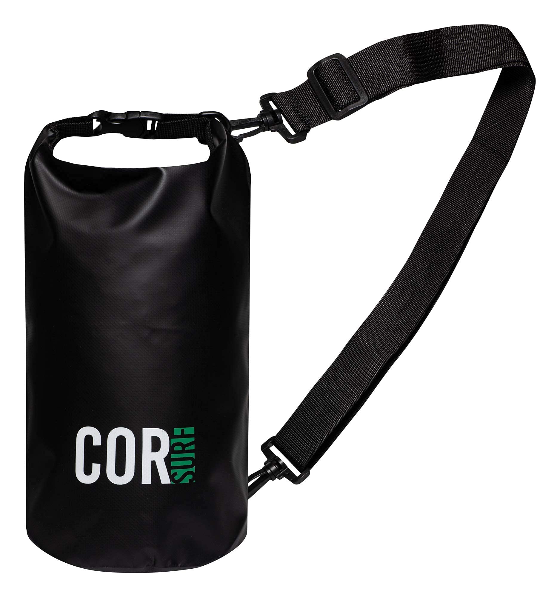 COR Surf Floating Waterproof Dry Bag Roll Top Sack Keeps Gear Dry for Kayaking, Rafting, Boating, Swimming, Camping, Hiking, Beach, Fishing (Black, 5L)