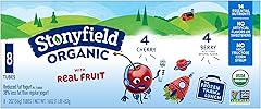 Stonyfield Organic Kids Cherry & Berry Lowfat Yogurt Tubes Variety Pack, 2 oz., 8 Ct - #1 Organic Kids Yogurt, No Artificial 