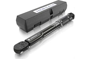 NEBICALS 1/4-inch Drive Click Small Bike Accurate Torque Wrench 20-200in.lb/2.26-22.6Nm,11'' Length, for Garage Bicycle Maintenance, Small Engine, Bolt & Nut Fastening.