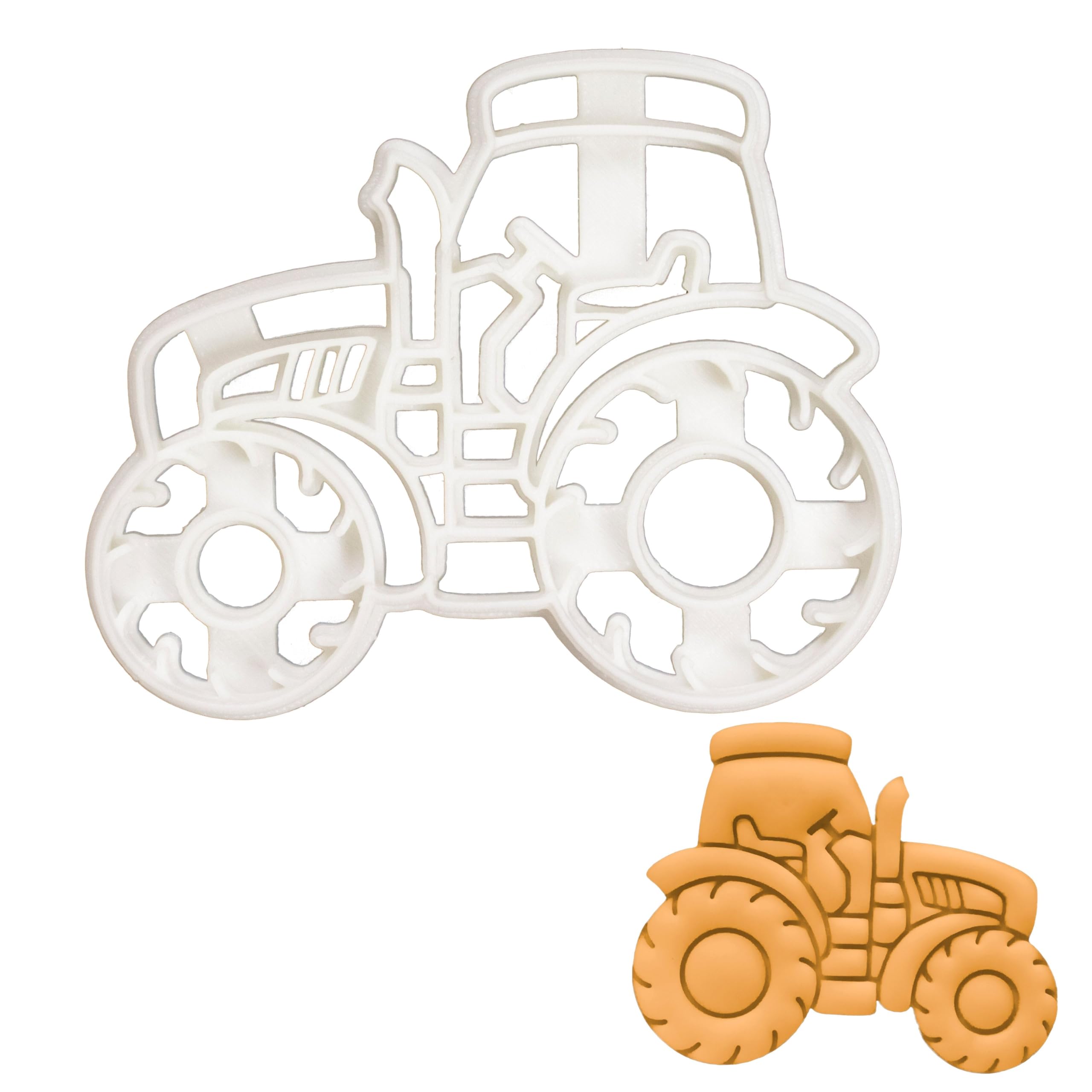 BAKERLOGY Farm Tractor Cookie Cutter - Detailed Biscuit Cutter Design for Baking and Crafts, Ideal on Fondant, Dough, Clay
