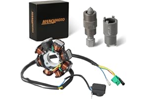 HANQIMOTO Ignition Stator Magneto 8 Coil Alternator Stator GY6 Stator,Gy6 150cc Performance Parts,125cc 150cc for 152QMI 157QMJ Chinese Scooter Moped ATV Go Kart Quad Engine Taotao Jonway Icebear Baja