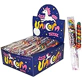 Adams &amp; Brooks Strawberry Banana Mini Unicorn Pops, 1 lb 4 oz Box (48 ct.) - Twisty Unicorn Lollipops, Individually Wrapped Candy for Kids &amp; Adults, Perfect for Birthday Party Favors, Goodie Bags &amp; More