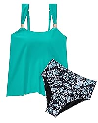 RXRXCOCO Women Tankini Bathing Suits Ruffle High