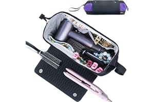 ELCUPA 2IN1 Hair Tools Travel Bag with Heat Resistant Mat for Shark Flextyle, Flat Irons, Straighteners, Curling Iron, and Haircare Accessories,Compatible with Revvlon One Step Hair Dryer