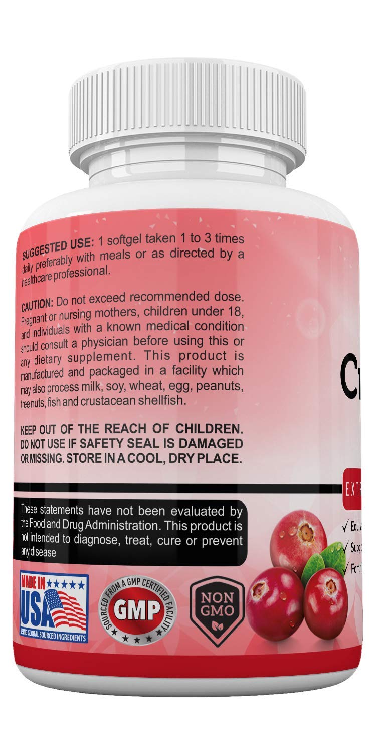 Cranberry Concentrate Pills Supplement Equal to 12600mg of Fresh
