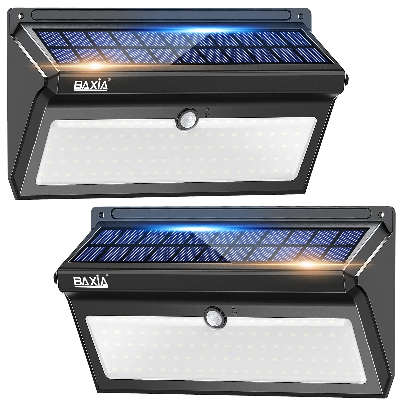 BAXIA TECHNOLOGY Solar Lights Outdoor, Wireless 100 LED Motion Sensor...