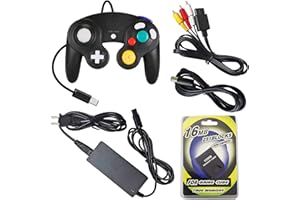 AreMe Accessories Bundle Compatible with Gamecube - AC Power Supply Adapter, AV Cable, Wired Controller, Extension Cable and Memory Card for Gamecube NGC System