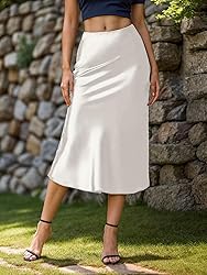 Women's Satin High Waist Hidden Elasticized