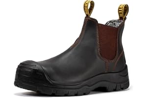 ROCKROOSTER Beaufort CSA Approved Men's 6 Inch Composite Toe Slip on Work Boots, Rubber Outsole, Metal Free, Oil-Resistant, E