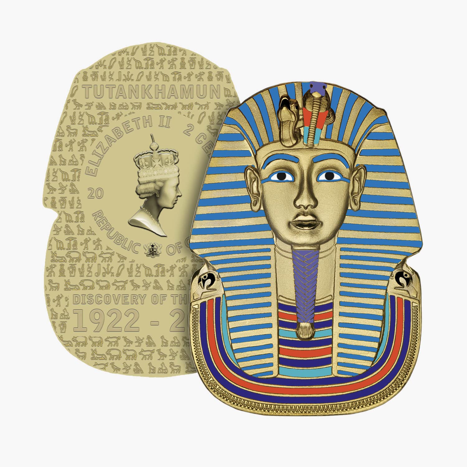 The Koin Club Legacy of Egypt Tutankhamun 100th Anniversary Colour Gold Plated Coin Ghana 2022