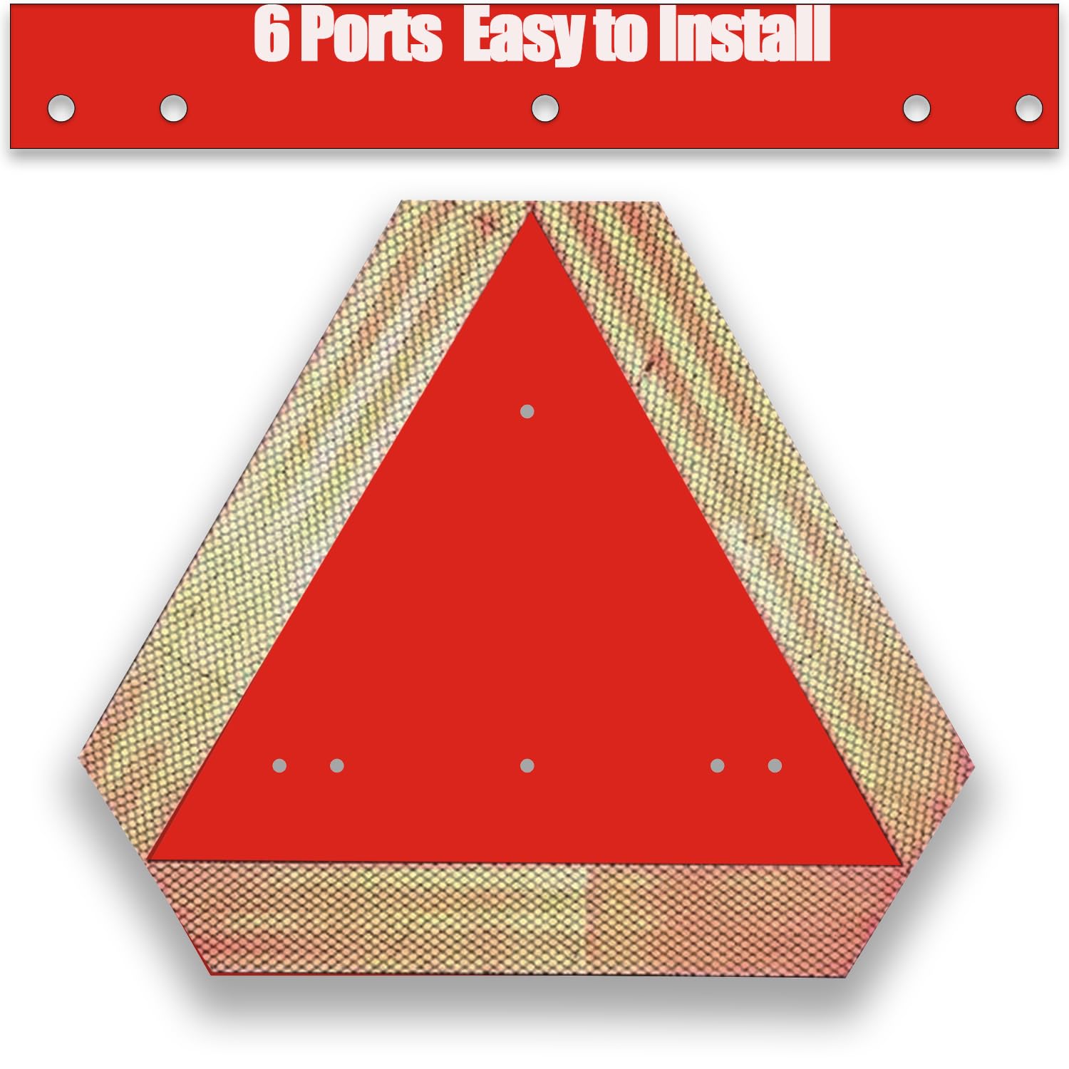 Ashoaza Slow Moving Vehicle Sign, Plastic Slow Moving Vehicle Triangle, SMV Sign for Golf Cart Tractor UTV, 14"x16" Diamond Grade Reflective Up to 8 Years Outdoor