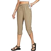 Willit Women's Swim Capris Pants Quick Dry Swimming Board Beach Athletic Capris with Pockets Lightweight UPF 50+ 18"