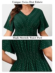 RWJ Women's Plus Size Maxi Dress Flutter Casual V