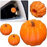 Pumpkin Tire Valve Stem Caps – 4 Pack | Halloween-Themed 3D Printed Air Caps for Car, Truck, Bike, Motorcycle | Cute Fall Accessory | Fits Schrader Valve, Weather-Resistant, Easy Install