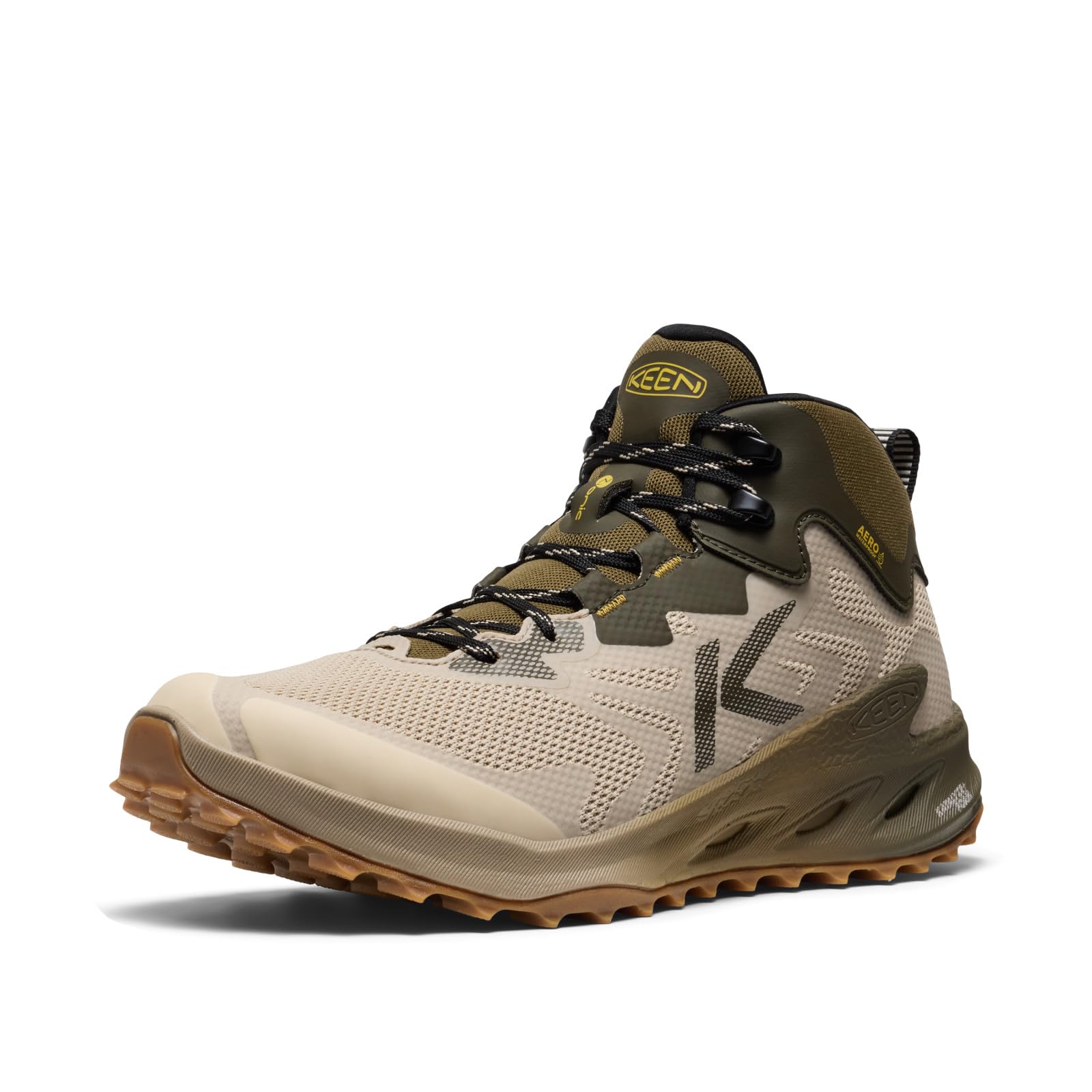 Photo 1 of KEEN Men's Zionic Nxt Mid Height Waterproof All Terrain Comfortable Hiking Boots, Brindle/Lemon Curry, 10.5