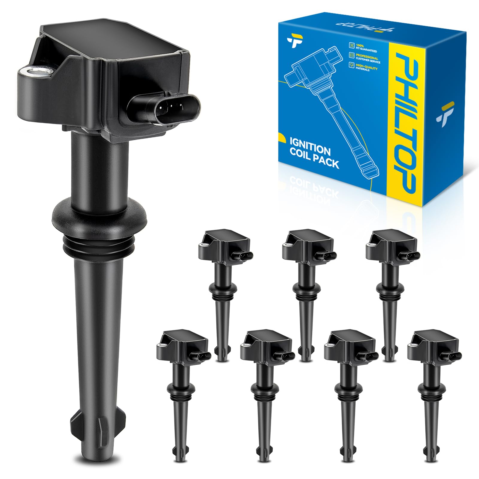 Photo 1 of PHILTOP UF618 Ignition Coil Packs Fits for Land Rover 2010-2013 Range Rover Sport, 2010-2013 LR4, 2010-2012 Range Rover, Jaguar 2010-2012 XJ, 2011-2012 XF, 2010 XF 5.0L, 2010-2012 XK, 2010-2012 XKR