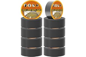 JOAPRIL Butyl Joist Tape for Decking 2''×50', 10 Rolls Weather-Resistant Deck Joist Tape 2 inch, Waterproof and Anti-Corrosion Joists Deck Tape,Self-Adhesive Flashing Joists Tape for Wood Decks Beams Roof