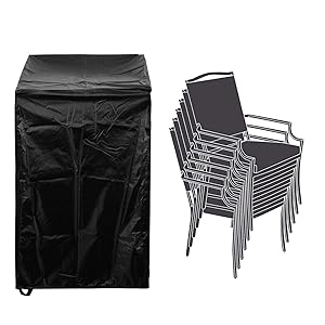 Patio Stackable Chairs Cover Patio Chair Covers Waterproof Durable 26" L x 34" D x 46" H Pack of 2