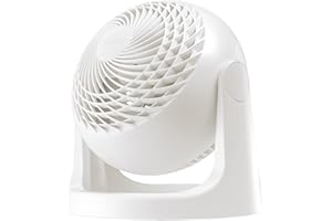 IRIS USA WOOZOO Fan, Circulator Fan, Table Air Circulator, Desk Fan, Fan for Bedroom, 3 Speeds, 52ft Max Air Distance, 11.5 Inches, 360° Adjustable Tilt, 30 db Low Noise, White