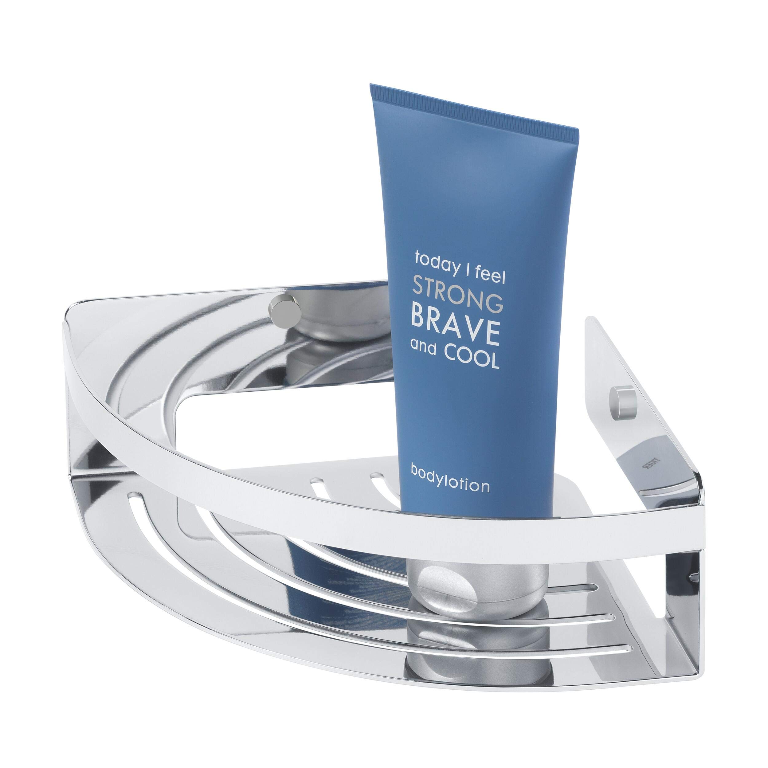 Tiger Caddy Corner Shower Basket, Stainless Steel, Chrome, 18.4 x 7 x 18.4 cm