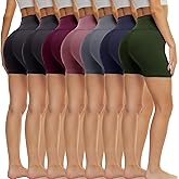 TNNZEET 7 Pack Biker Shorts for Women - 5''/8''/3'' High Waisted Workout Tummy Control Spandex Gym Shorts for Yoga Athletic