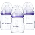 Lansinoh Anti-Colic Baby Bottles for Breastfeeding Babies, 5 Ounces, 3 Count, Includes 3 Slow Flow Nipples, Size S