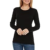 Brix Women's Long Sleeve Tee - Crewneck Cotton T-Shirt Tagless Super Soft Classic and Fitted.