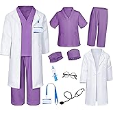 Doctor Costume for Kids Scrubs Pants with Accessories Set Children Party Cosplay 3-12 Years