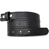 BC Belts Womens Thin Leather Belt Strap with Vintage Distressed Texture 1" Wide with Snaps