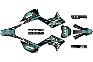 Kalair GFX Graphics Kit for Honda CRF250F (2019-2024) REBEL Series Teal 16 Mil - Dirt bike Custom Racing Graphics Decals Stic