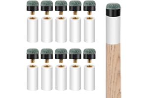 Pimoys 20 Sets Billiard Cues Tips Replacement Kit with White Pool Cue Stick Ferrules, Screw On Pool Cue Tips Pool Stick Tips, 12mm(Blue)
